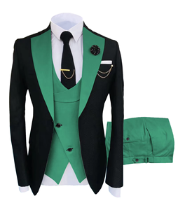 Costume 3 pièces pour <span class=keywords><strong>homme</strong></span>, coupe ajustée, tenue de <span class=keywords><strong>mariage</strong></span> pour <span class=keywords><strong>invité</strong></span>, costume d'affaires formel de bal - Product Image 3