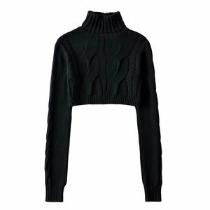 <b>Women's</b> Long Sleeve Slim Fit Knitted Sweater New Fashion Trends Casual <b>Turtleneck</b> <b>Top</b> with Solid Color <b>for</b> Winter - Product Image 3