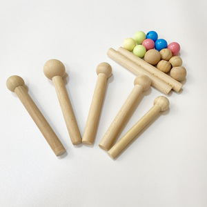 Wooden Drumsticks With Round Ball Ends 1.5X13Cm Natural Color For <b>Kids</b> Musical Toys Office Use - Product Image 1
