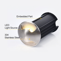 Luz LED RGB de Acero Inoxidable, Blanco Cálido, IP68 Impermeable, 3W, 30° de Ángulo de Iluminación, Emisión Lateral, para Piso/Peldaño, Uso en Exteriores y Jardines