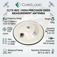 Antena Externa GNSS de Cuatro Sistemas CLTX-802, Precisión de Centro de Fase de ±2 mm, Antena GPS BeiDou GLONASS para Monitoreo Sísmico