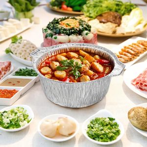 Pots et casseroles jetables en aluminium rond avec couvercle - Product Image 3