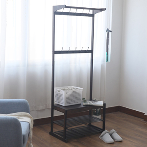 <span class=keywords><strong>Appendiabiti</strong></span> Multifunzione in Bambù, Panca Cambio Scarpe, Porta Cappelli e Borse, Attaccapanni per Ingresso - Product Image 2