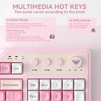 Clavier sans fil AULA F3099 2,4 GHz avec rétroéclairage chromatique, multi-appareils, batterie intégrée, clavier de saisie pour ordinateur domestique