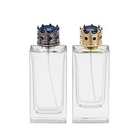 Flacon de parfum carré plat de luxe transparent vide de 50 ml avec bouchon à vis, givré et sérigraphié, pour diffuseur à bâtonnets, avec boîte d'emballage
