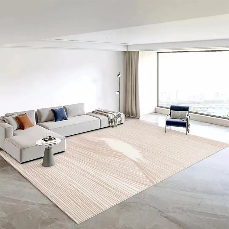 Tapete moderno feito à mão em Viscose de seda e lã acrílica para sala de estar, tapete alto e baixo com escultura, tapete para quarto