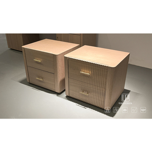 Stylish Luxury Villa Hotel Apartment Furniture Nightstands Bedroom Wooden Brown Square Nightstand Set 2 01 Nightstand Set 2 01 - Product Image 5