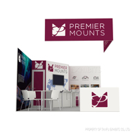 Stand d'exposition TANFU 20x20 en aluminium et tissu, stand de salon professionnel avec installation facile et couleur personnalisée, modèle TF19062804