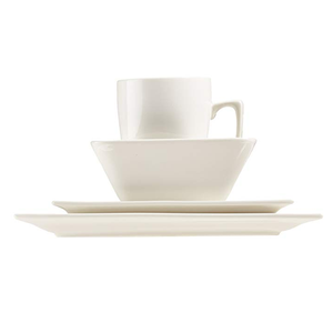 <span class=keywords><strong>Servizio</strong></span> di set di stoviglie formali in porcellana di ceramica per 4, 16 pezzi classico piatto da portata quadrato bianco piatto da Dessert ciotola tazza - Product Image 4