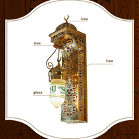 Applique murale en fer de style chandelier décoratif à design islamique, fabriquée par une usine OEM, avec éclairage LED