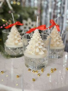 Petits moules en silicone pour bougies en forme de pilier de 8 oz, porte-bougie en verre, ornement, ensemble cadeau, pot en verre, bougies de Noël - Product Image 5