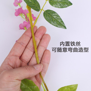 Fleurs artificielles de glycine Zhang Jia 100cm 200cm, bouquet de fleurs de savon, plantes suspendues décoratives pour mariage, extérieur et maison - Product Image 2
