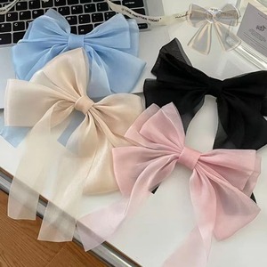 Tessuto a maglia a tinta unita con fiocco personalizzato per capelli da donna forcina con fiocco con fiocco lungo fermaglio per capelli