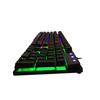 Esuntec Clavier de jeu filaire RVB avec logo personnalisé 104/105 touches à membrane Clavier de jeu d'ordinateur personnalisé avec lumière LED échangeable à chaud