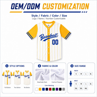 Jersey de Béisbol Sublimado Personalizado con Dos Botones y MOQ Bajo para Ligas de Adultos