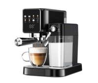 Machine à expresso et Cappuccino à vapeur domestique, cafetière en acier inoxydable, Machine à expresso avec lait tak
