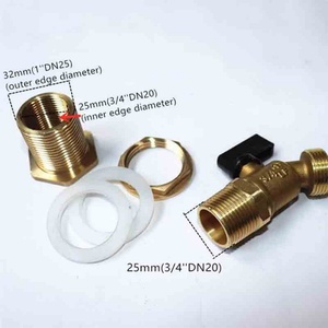 ข้อต่อเกลียวทองเหลือง G3/4 สำหรับถังเก็บน้ำ วาล์วระบายน้ำแบบเกลียวทองเหลือง ข้อต่อแบบเสียบสำหรับถังน้ำ - Product Image 2