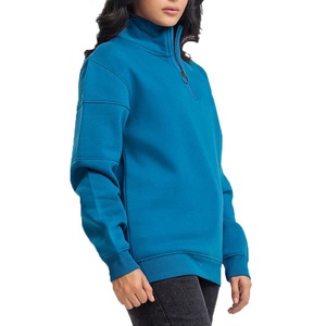 Sweat-shirt décontracté en coton premium pour femme, demi-zip, col rond, doux, pour l'automne et le printemps - Product Image 3