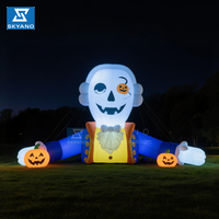 Fleurs gonflables de plantes Piranha, horreur gonflable d'Halloween avec décoration de fête à lumière LED