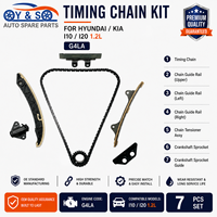 Kit Rantai Timing Baja Paduan 7PCS Baru Cocok untuk I10 I20 1.2L 2008-2015 Mesin Bensin G4LA Kualitas Asli Pengganti Perbaikan Mobil