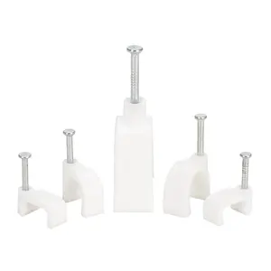 Cable Clip With Nail Wall Pipe Clip Plastic Pe Cable Fixing Organizer Holder Wire