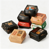 Boîtes à emporter personnalisées pour restaurants, emballages pour la restauration rapide avec 3 sauces pour les ensembles de poulet frit et de hamburgers
