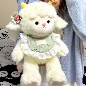 Peluche di Pecora Estetica 'Good Night', Morbido Agnello Imbottito Kawaii, Cuscino per Dormire, Decorazione per la Camera, Regalo di Compleanno per Ragazze - Product Image 3