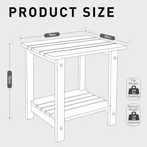 Mesa Auxiliar Adirondack Moderna de 2 Niveles, de Madera, Resistente al Agua y a los Rayos UV, Estructura Reforzada, para Interiores y Exteriores, Muebles de Patio para Comer - Product Image 2