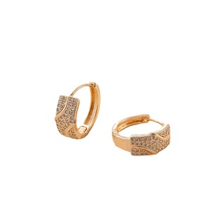 Luxueux haut de gamme mode Micro plein Zircon femmes boucles d'oreilles cerceau luxe cercle cuivre Vintage crochet d'oreille conception - Product Image 6
