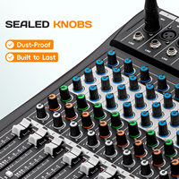 Console de Mixage Audio Professionnelle XTUGA CT6/8 6/8 Canaux, Contrôleur DJ Professionnel avec Alimentation Fantôme 48V Intégrée MP3/BT/USB