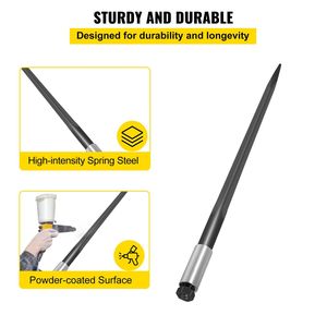 DB Wholesale 39 \ "Hay Spear 3600 Lbs Capacidad Quick Attach Square Hay Bale Spike 1 3/4 \" Black Coated Bale para granjas - Product Image 3