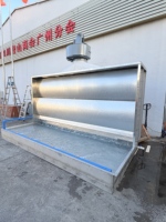 Cabine de peinture à rideau d'eau en acier inoxydable de haute qualité personnalisée de 4 mètres, cabine de pulvérisation pour la peinture, porte en bois