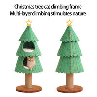 Poteau à gratter et lit pour chat de luxe en forme de sapin de Noël avec matériau en feutre pour usage intérieur