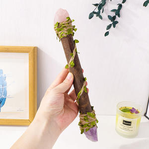 ไม้กายสิทธิ์คริสตัลธรรมชาติรูปดาวพระจันทร์ DIY สร้างสรรค์ ป้องกันภัยจากดวงตาชั่วร้าย ของตกแต่ง - Product Image 1