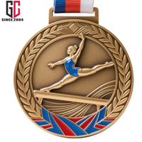 15 ans d'usine en alliage de zinc personnalisé 3D Metal Sport 2025 Médaille de gymnastique avec ruban