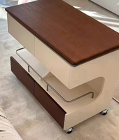 Table pliante multifonctionnelle, chariot mobile pour salon, table télescopique relevable, table basse en bois