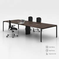Table de conférence moderne avec plateau en bois pour salle de réunion de bureau