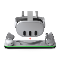 Station de charge VR, support d'affichage, batterie pour contrôleur de casque Meta Quest3/3S, station d'accueil avec base de chargeur à lumière LED