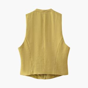 Conjunto de Pantalones Anchos Casuales de Verano para <span class=keywords><strong>Mujer</strong></span>, Top Decorado <span class=keywords><strong>con</strong></span> Botones Dorados, Cinturón, Nuevo Diseño, Ropa Disponible para Venta al Por Mayor - Product Image 3