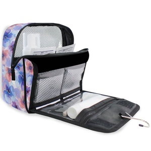 Bolsa de Cosméticos de Viaje Impermeable con Bajo MOQ, Neceser Organizador con Diseño Floral Personalizado y Gancho para Colgar - Product Image 6
