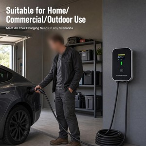 Borne de recharge murale NACS pour véhicules électriques 7kW 32A avec câble de 5m, WiFi et 4G – Station de charge intelligente AC pour l'Amérique du Nord (Usage domestique) - Product Image 2