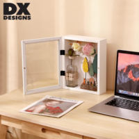 Cadre en bois 3D avec porte en verre magnétique 8x10" 11x14" 12x16" – Vitrine de présentation pour fleurs séchées et souvenirs de mariage