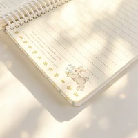 Cuaderno Little Rabbit A5S, con encuadernación en espiral de PET ecológica y duradera, 100 hojas interiores con impresión a color