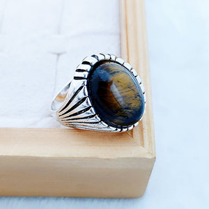 <span class=keywords><strong>Bague</strong></span> vintage en alliage <span class=keywords><strong>pour</strong></span> femmes et hommes <span class=keywords><strong>de</strong></span> grande taille avec pierre précieuse œil <span class=keywords><strong>de</strong></span> <span class=keywords><strong>tigre</strong></span> naturel - Cadeau <span class=keywords><strong>de</strong></span> mariage <span class=keywords><strong>Bague</strong></span> en pierre naturelle - Product Image 4