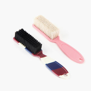 Wholesale Custom logo Brush Mini Barber Salon <strong>Neck</strong> Clean Brush Barber <strong>Knife</strong> Old-fashioned Oil men hair brush - Product Image 2