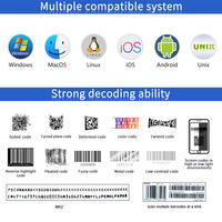 Lecteur de codes-barres 1D 2D CMOS grand angle mégapixels USB EMT6061B, module de lecture fixe PDF417 QR en stock