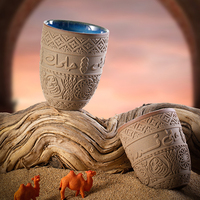 Mug à thé en céramique artisanal vintage du Moyen-Orient, design 3D personnalisé, pour cappuccino, expresso, poterie