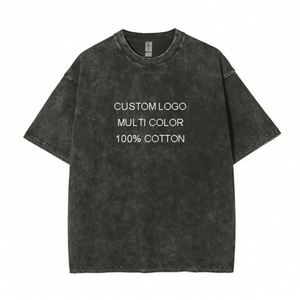 Design Thick Custom <b>T</b>-Shirts Coton Homme Distressed Embroidery Oversized Vintage 250 Gsm <b>T</b> Shirts for Men Blank Design - Product Image 2