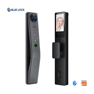 Cerradura Inteligente Bluelock 3D con Huella Dactilar, Videoportero, Tarjeta, Desbloqueo por <span class=keywords><strong>App</strong></span> <span class=keywords><strong>Tuya</strong></span>, Control Remoto, para Puertas de Madera/Acero, Aleación de Aluminio - Product Image 1