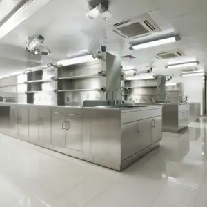 Banc de laboratoire d'usine Banc d'île 304/316 Tables de laboratoire de chimie en acier inoxydable Meubles de laboratoire